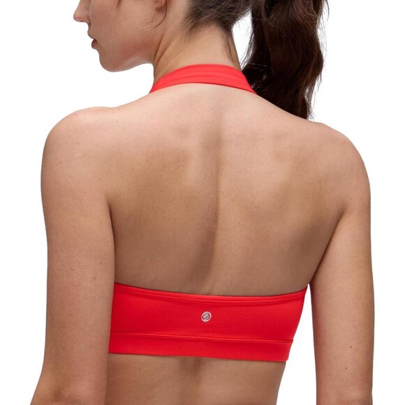 Tops - Halter Sports Bra Yoga Crop Top Women's Padded Open Back Low Impact Workout
